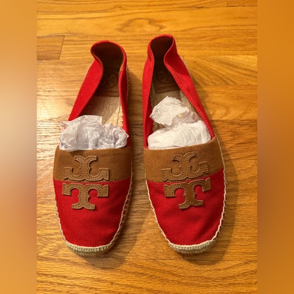 Tory Burch Red and Brown Espadrilles - Picture 1 of 7